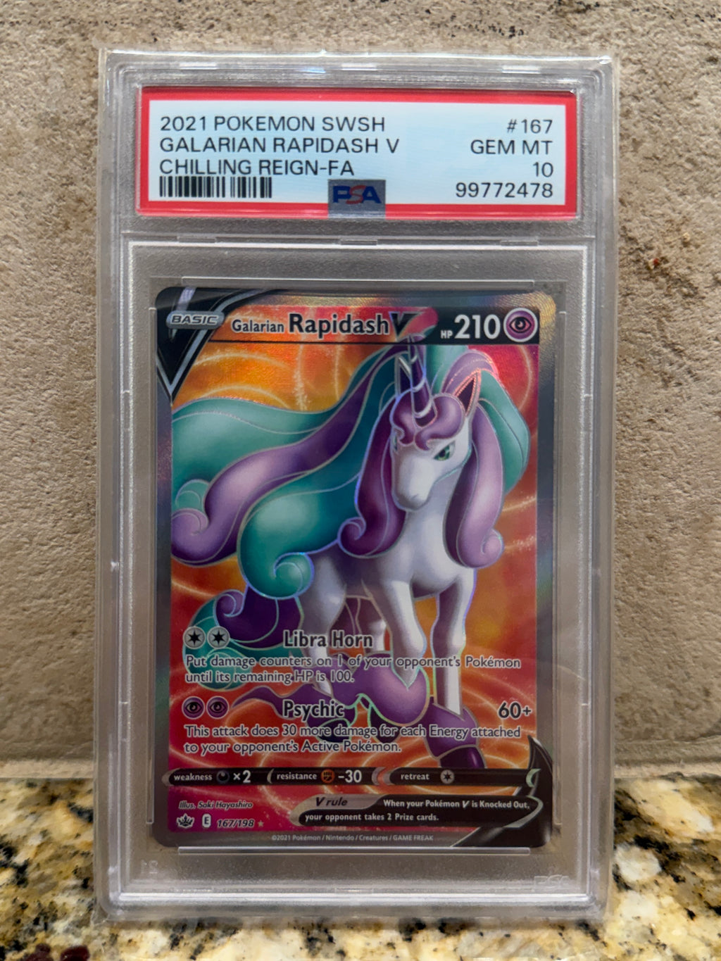 PSA Gem Mint 10 Galarian Rapidash V #167